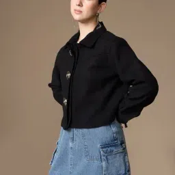 Kazo Black Cropped Jacket image 3