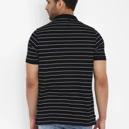 Turtle Navy Slim Fit Striped Polo T-Shirt image 2