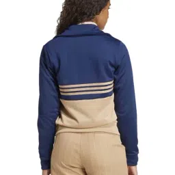 Adidas Originals Blue & Beige Regular Fit Color-Block Sports Jacket image 2