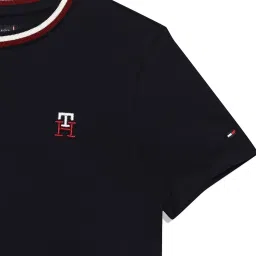 TOMMY HILFIGER Boys Blue Cotton Embroidered T-Shirt image 3