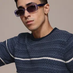 The Roadster Lifestyle Co. Acrylic Self-Striped Pullover-picture-17