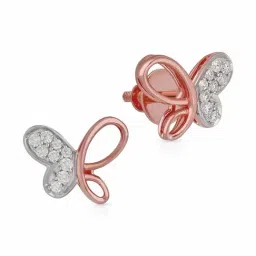 Malabar Gold and Diamonds 18k IGI Certified Diamond Rose Gold Stud Earrings for Women-picture-31