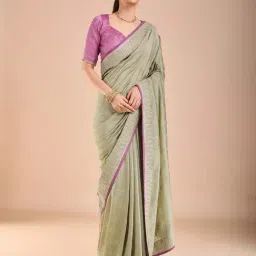 Saree Mall Sea Green Silk Embroidery Saree with Blouse Piece-image-10
