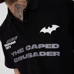 The Souled Store Black Cotton Loose Fit Print T-Shirt image 3