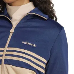 Adidas Originals Blue & Beige Regular Fit Color-Block Sports Jacket image 5