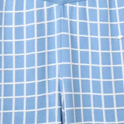 elle kids Elle Girls Chambray Blue & White Chequered Trousers image 3