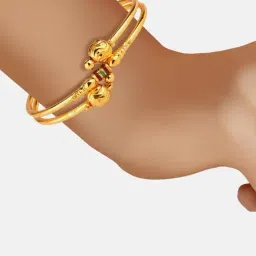 Zeneme Gold Plated Golden Enigma Bangle for Women Set of 2 image 4