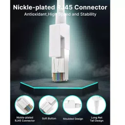 LOTA Cat6 Ethernet Cable High Speed PVC White 30 m with RJ45 Connector, ‎MST-1333-LT image 2