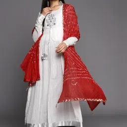 Varanga White Cotton Embroidered Anarkali Kurta-image-22