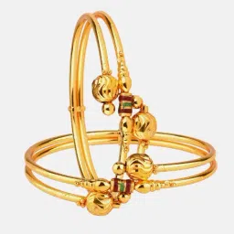 Zeneme Gold Plated Golden Enigma Bangle for Women Set of 2 image 5