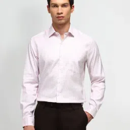 Arrow Pink Cotton Slim Fit Checks Shirt-picture-22