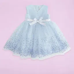 Pantaloons Junior Kids Blue Embellished Dress-image-61