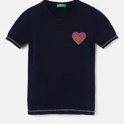 United Colors of Benetton Kids Girl's Regular Fit Round Neck Knitted Sweaters-picture-42