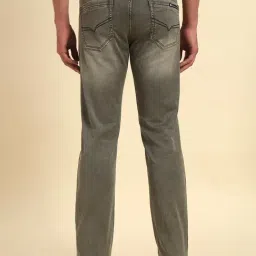 Cantabil Olive Green Regular Fit Solid Denim Jeans image 2