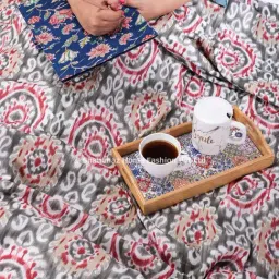 Shahenaz Sohi Printed Grey Cotton Double Reversible Dohar image 2