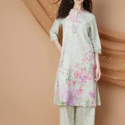 Melange By Lifestyle Sage Regular Fit Printed Kurta Sets-image-47