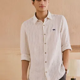 Andamen Men Casual Linen Woven Regular Fit Shirt-picture-23