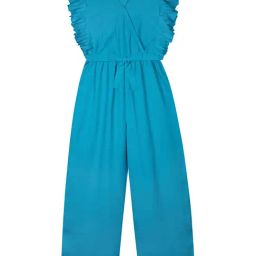 Budding Bees Kids Teal Solid Jumpsuit-picture-8