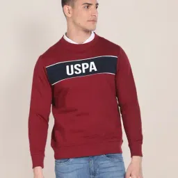 U.S. Polo Assn. Maroon Cotton Regular Fit Printed Sweatshirt-picture-27