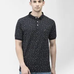 Crimsoune Club Navy Slim Fit Printed Polo T-Shirt-image-62