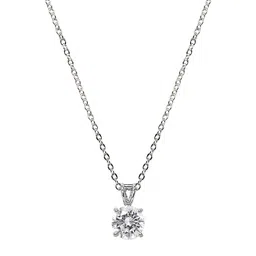 GIVA 925 Sterling Silver Rhodium Plated Zircon Pendant with Link Chain image 3