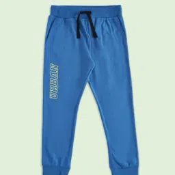 Pantaloons Junior Cobalt Blue Cotton Printed Trackpants-image-5