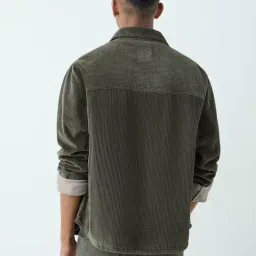 nuon men Nuon by Westside Olive Relaxed-Fit Corduroy Shirt image 2