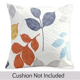 HOKIPO White & Red 2 Pieces Floral Printed Square Cushion Covers image 4