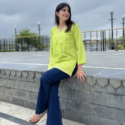 Everything In Chikankari Ethnic Motifs Embroidered Regular Chikankari Kurti-picture-17