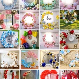 generic Slns Round Arch Balloon Decoration Stand | White PVC Frame | 5Ft Height X 6Ft Width | Durable Arch For Birthday, Anniversary, Party Decorations, 1 Package image 4