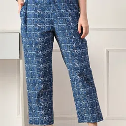 KALINI Women Printed Straight Fit High-Rise Trousers-image-4