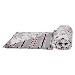 Trance Home Linen Pure Malmal Cotton Soft Lightweight Multipurpose Baby Dohar- Grey Peach image 2