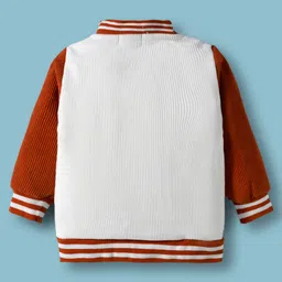 Mark & Mia Full Sleeves Bomber Jacket With Mark & Mia Embroidery - White image 2