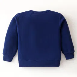 CrayonFlakes Full Sleeves Solid Polar Fleece Sweatshirt & Joggers Set - Navy image 4