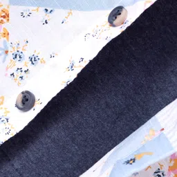 Dapper Dudes Half Sleeves Floral Printed Shirt With Attached Tee - Blue image 4