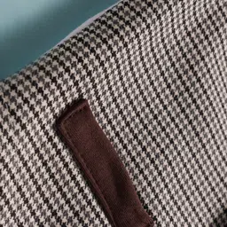 Mark & Mia Knit Full Sleeves Party Romper with Bow & Houndstooth Design - Brown image 4