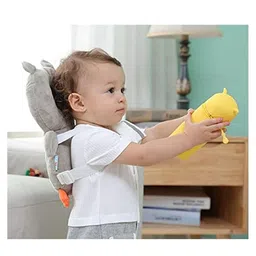 NeonateCare Baby Helmet(Grey star) Baby Head Protection Cushion Backpack(Grey)With Knee pad(multicolor) and Mustard Pillow ( Grey kitti printed) pack of 4 utility items( color and design may vary) image 5