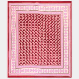 MILAAV Red Floral 144 TC King Bedsheet with 2 Pillow Covers image 4