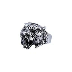 Teeragaj Stainless Steel Tiger Shaped Adjustable Finger Ring-image-45