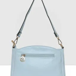 Esbeda Light Blue Solid Medium Shoulder Handbag image 3