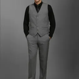 Louis Philippe Grey Checks Three Piece Suit image 3