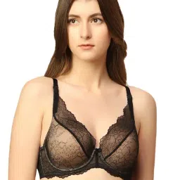 Triumph Black Self Design Under-Wired Medium Coverage Bralette Bra-image-18