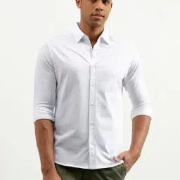 United Colors of Benetton White Slim Fit Printed Shirt-picture-21