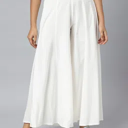 AURELIA Striped Mandarin Collar Straight Kurta With Palazzos image 4