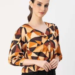 Moomaya Brown Printed Top image 3