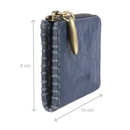 Hidesign EI Flourish W3 Blue Leather Solid Card Holder image 3