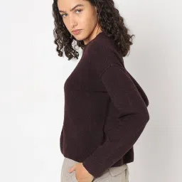 Vero Moda Purple Polyester - Recycled Relaxed Fit Self Design Sweater image 3