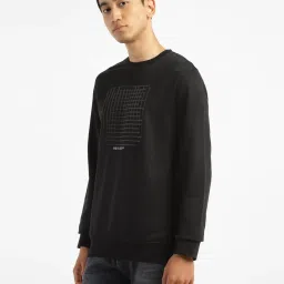 Levi's Black Cotton Regular Fit Printed Sweatshirt image 3