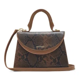 Miraggio Barbara Brown Medium Animal Effect Satchel Handbag image 3