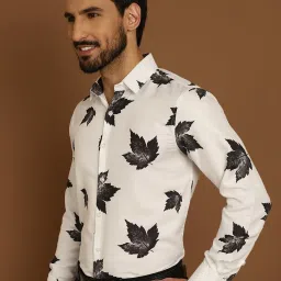 Indian Needle White Regular Fit Printed Shirt image 3